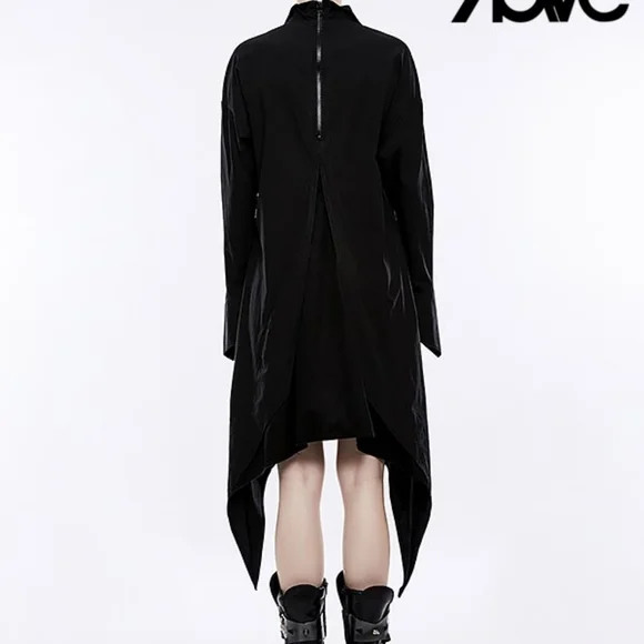 Gothic Bat Wings Shirt Dress - Black - Picture 3 of 5
